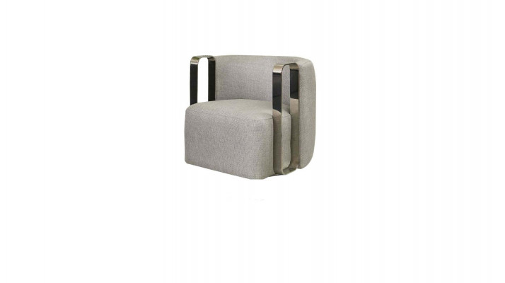 Modern Armchair Single-Seater Fabric Living Room Grey Upholstered Seat Design